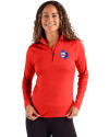 Texas Rangers Cooperstown Cutter & Buck Coastline Epic Comfort Recycled Women’s Quarter Zip Red Front Thumbnail Image