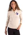 Texas Rangers Cooperstown Cutter & Buck Coastline Epic Comfort Recycled Women’s Quarter Zip Wheat Front Thumbnail Image