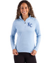 Kansas City Royals Cutter & Buck Coastline Epic Comfort Recycled Women’s Quarter Zip Atlas Light Blue Front Thumbnail Image