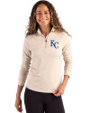 Kansas City Royals Cutter & Buck Coastline Epic Comfort Recycled Women’s Quarter Zip Wheat Front Thumbnail Image