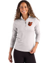 Baltimore Orioles Cooperstown Cutter & Buck Coastline Epic Comfort Recycled Women’s Quarter Zip CONCRETE Front Thumbnail Image