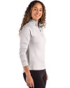 Minnesota Twins Cooperstown Cutter & Buck Coastline Epic Comfort Recycled Women’s Quarter Zip CONCRETE Side Thumbnail Image