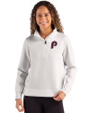 Philadelphia Phillies Cooperstown Cutter & Buck Roam Epic Versatility Recycled Womens Quarter Zip Pullover Solitare Front Thumbnail Image