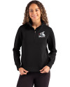 Chicago White Sox Cooperstown Cutter & Buck Roam Epic Versatility Recycled Womens Quarter Zip Pullover Black Front Thumbnail Image