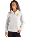 View image 10: Seattle Mariners Cooperstown Cutter & Buck Roam Recycled Buttery-Soft Knit Womens Quarter Zip Pullover Solitaire Front