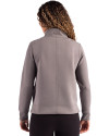 Tampa Bay Rays Mono Cutter & Buck Roam Epic Versatility Recycled Womens Quarter Zip Pullover Elemental Grey Back Thumbnail Image