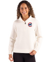Chicago Cubs Cutter & Buck Roam Epic Versatility Recycled Womens Quarter Zip Pullover Shell Front Thumbnail Image