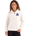 View image 7: Toronto Blue Jays Cooperstown Cutter & Buck Roam Recycled Buttery-Soft Knit Womens Quarter Zip Pullover Shell Front