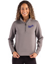 Kansas City Royals Cooperstown Cutter & Buck Roam Epic Versatility Recycled Womens Quarter Zip Pullover Elemental Grey Front Thumbnail Image