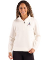 Atlanta Braves Stars & Stripes Cutter & Buck Roam Epic Versatility Recycled Womens Quarter Zip Pullover Shell Front Thumbnail Image