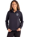 Washington Nationals Mono Cutter & Buck Roam Epic Versatility Recycled Womens Quarter Zip Pullover Navy Blue Front Thumbnail Image