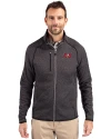 Tampa Bay Buccaneers Cutter & Buck Mainsail Sweater-Knit Mens Full Zip Jacket Charcoal Heather Front Thumbnail Image