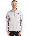 Milwaukee Brewers Cooperstown Cutter & Buck Coastline Epic Comfort Recycled Mens Quarter Zip CONCRETE Front Thumbnail Image