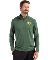 Athletics Cutter & Buck Coastline Epic Comfort Recycled Mens Quarter Zip Hunter Green Front Thumbnail Image