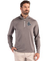 Boston Red Sox Mono Cutter & Buck Coastline Epic Comfort Recycled Mens Quarter Zip Elemental Grey Front Thumbnail Image