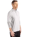 Toronto Blue Jays Cutter & Buck Coastline Epic Comfort Recycled Mens Quarter Zip CONCRETE Side Thumbnail Image