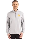 View image 1: Seattle Mariners Cooperstown Cutter & Buck Coastline Epic Comfort Recycled Mens Quarter Zip CONCRETE Front
