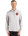 HoustonAstrosCooperstown- Cutter & Buck Coastline Epic Comfort Recycled Mens Quarter Zip CONCRETE Front Thumbnail Image