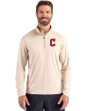 Cleveland Guardians - Cutter & Buck Coastline Epic Comfort Recycled Mens Quarter Zip Wheat Front Thumbnail Image
