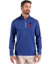 Toronto Blue Jays City Connect Cutter & Buck Coastline Epic Comfort Recycled Mens Quarter Zip Tour Blue Front Thumbnail Image
