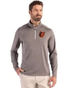 Baltimore Orioles Cooperstown Cutter & Buck Coastline Epic Comfort Recycled Mens Quarter Zip Elemental Grey Front Thumbnail Image