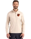 Baltimore Orioles Cooperstown Cutter & Buck Coastline Epic Comfort Recycled Mens Quarter Zip Wheat Front Thumbnail Image
