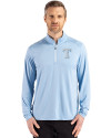 Texas Rangers Mono Cutter & Buck Coastline Epic Comfort Recycled Mens Quarter Zip Atlas Light Blue Front Thumbnail Image