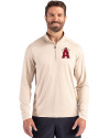 Los Angeles Angels City Connect Cutter & Buck Coastline Epic Comfort Recycled Mens Quarter Zip Wheat Front Thumbnail Image