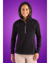 Clique Powder Recycled Fleece Womens Half Zip Hooded Pullover Black Lifestyle Thumbnail Image