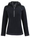 Clique Powder Recycled Fleece Womens Half Zip Hooded Pullover Black Mannequin Thumbnail Image