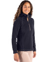 Clique Powder Recycled Fleece Womens Half Zip Hooded Pullover Dark Navy Side Thumbnail Image