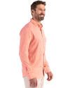 Denver Broncos Historic Cutter & Buck Skyline Epic Confidence Recycled Gingham Mens Big & Tall Long Sleeve Dress Shirt College Orange/White Side Thumbnail Image