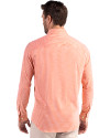 Denver Broncos Historic Cutter & Buck Skyline Epic Confidence Recycled Gingham Mens Big & Tall Long Sleeve Dress Shirt College Orange/White Back Thumbnail Image