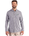 Philadelphia Eagles Cutter & Buck Skyline Recycled Gingham Mens Big & Tall Long Sleeve Button Down  Dress Shirt Black/White Front Thumbnail Image