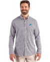 Detroit Lions Cutter & Buck Skyline Recycled Gingham Mens Big & Tall Long Sleeve Button Down  Dress Shirt Black/White Front Thumbnail Image