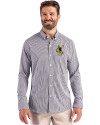 Pittsburgh Steelers Historic Cutter & Buck Skyline Recycled Gingham Mens Big & Tall Long Sleeve Button Down  Dress Shirt Black/White Front Thumbnail Image
