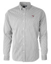 Kansas City Chiefs Cutter & Buck Versatech Pinstripe Stretch Mens Long Sleeve Dress Shirt Black Mannequin Thumbnail Image