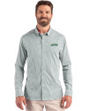 New York Jets Cutter & Buck Skyline Recycled Gingham Mens Big & Tall Long Sleeve Button Down  Dress Shirt Hunter/White Front Thumbnail Image