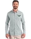 Philadelphia Eagles Historic -  Cutter & Buck Skyline Recycled Gingham Mens Big & Tall Long Sleeve Button Down  Dress Shirt Hunter/White Front Thumbnail Image