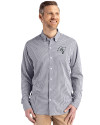 Tampa Bay Buccaneers Mono Cutter & Buck Skyline Epic Confidence Recycled Gingham Mens Big & Tall Long Sleeve Dress Shirt Black/White Front Thumbnail Image