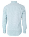 Carolina Panthers Cutter & Buck Versatech Pinstripe Stretch Mens Long Sleeve Dress Shirt Atlas Light Blue Mannequin Back Thumbnail Image