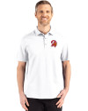 Tampa Bay Buccaneers Historic Cutter & Buck Advantage Refresh Epic Confidence Recycled Mens Tri-Blend Pique Polo White Front Thumbnail Image