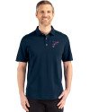 Atlanta Falcons Americana Cutter & Buck Advantage Refresh Epic Confidence Recycled Mens Tri-Blend Pique Polo Liberty Navy Front Thumbnail Image
