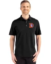 Denver Broncos Historic Cutter & Buck Advantage Refresh Epic Confidence Recycled Mens Tri-Blend Pique Polo Black Front Thumbnail Image