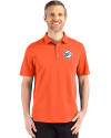 Miami Dolphins Historic Cutter & Buck Advantage Refresh Epic Confidence Recycled Mens Tri-Blend Pique Polo College Orange Front Thumbnail Image
