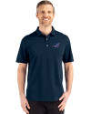 Miami Dolphins Americana Cutter & Buck Advantage Refresh Recycled Cotton-Blend Pique Mens Polo Liberty Navy Front Thumbnail Image