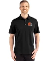 Cleveland Browns Cutter & Buck Advantage Refresh Epic Confidence Recycled Mens Tri-Blend Pique Polo Black Front Thumbnail Image