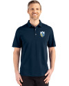 Los Angeles Chargers Historic Cutter & Buck Advantage Refresh Epic Confidence Recycled Mens Tri-Blend Pique Polo Liberty Navy Front Thumbnail Image