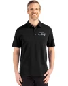 Seattle Seahawks Mono Cutter & Buck Advantage Refresh Epic Confidence Recycled Mens Tri-Blend Pique Polo Black Front Thumbnail Image