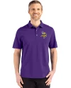 Minnesota Vikings Cutter & Buck Advantage Refresh Epic Confidence Recycled Mens Tri-Blend Pique Polo College Purple Front Thumbnail Image